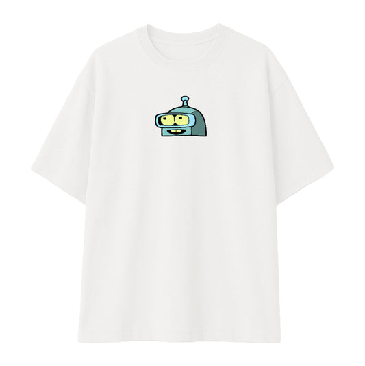 Remera oversize blanca personalizada fondo blanco