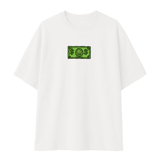 Remera oversize blanca personalizada fondo blanco