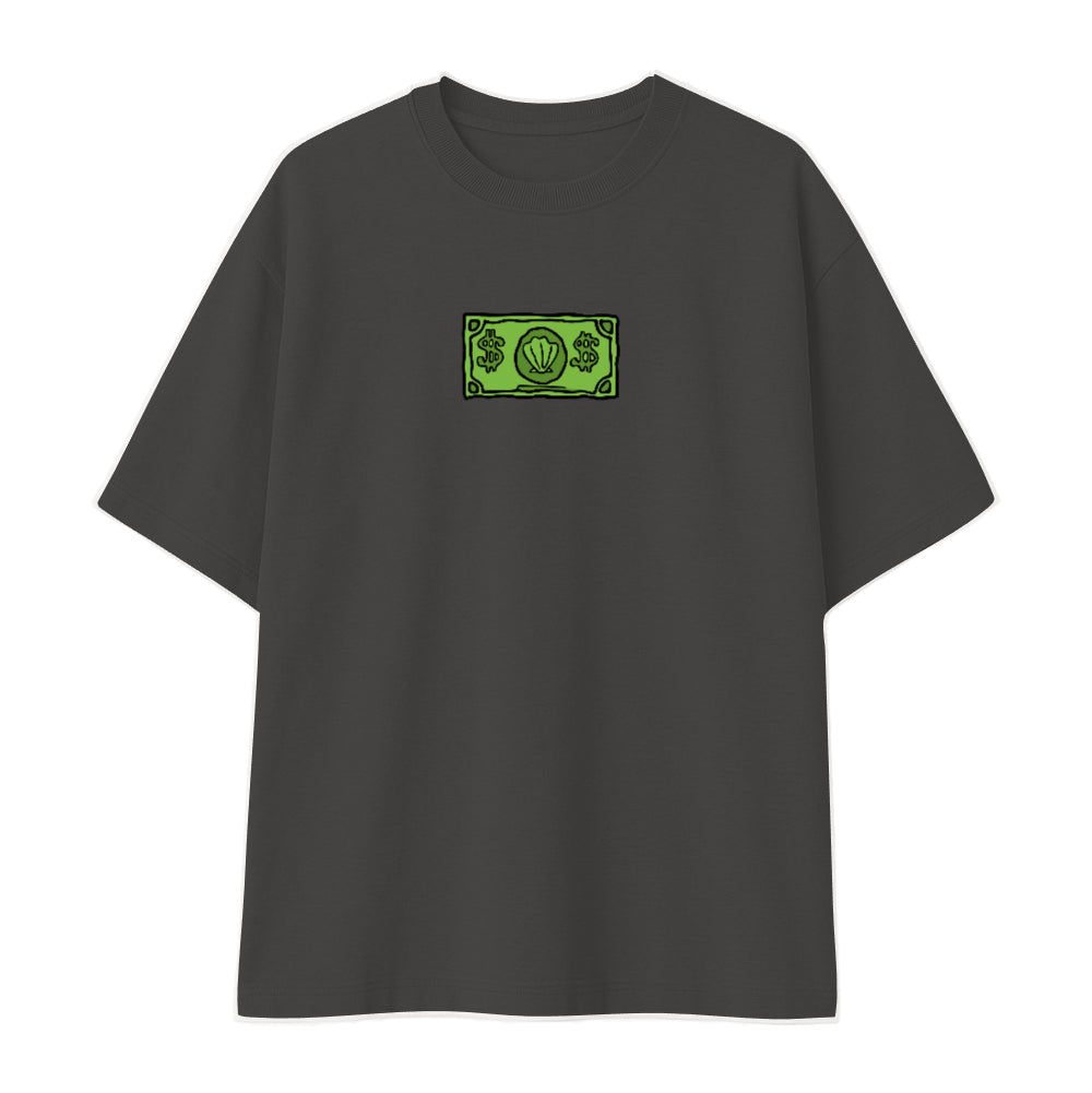 Remera oversize negra personalizada fondo blanco