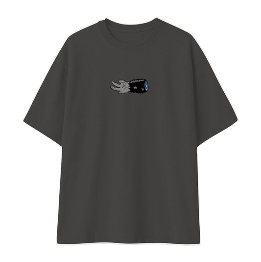 Remera oversize negra personalizada fondo blanco