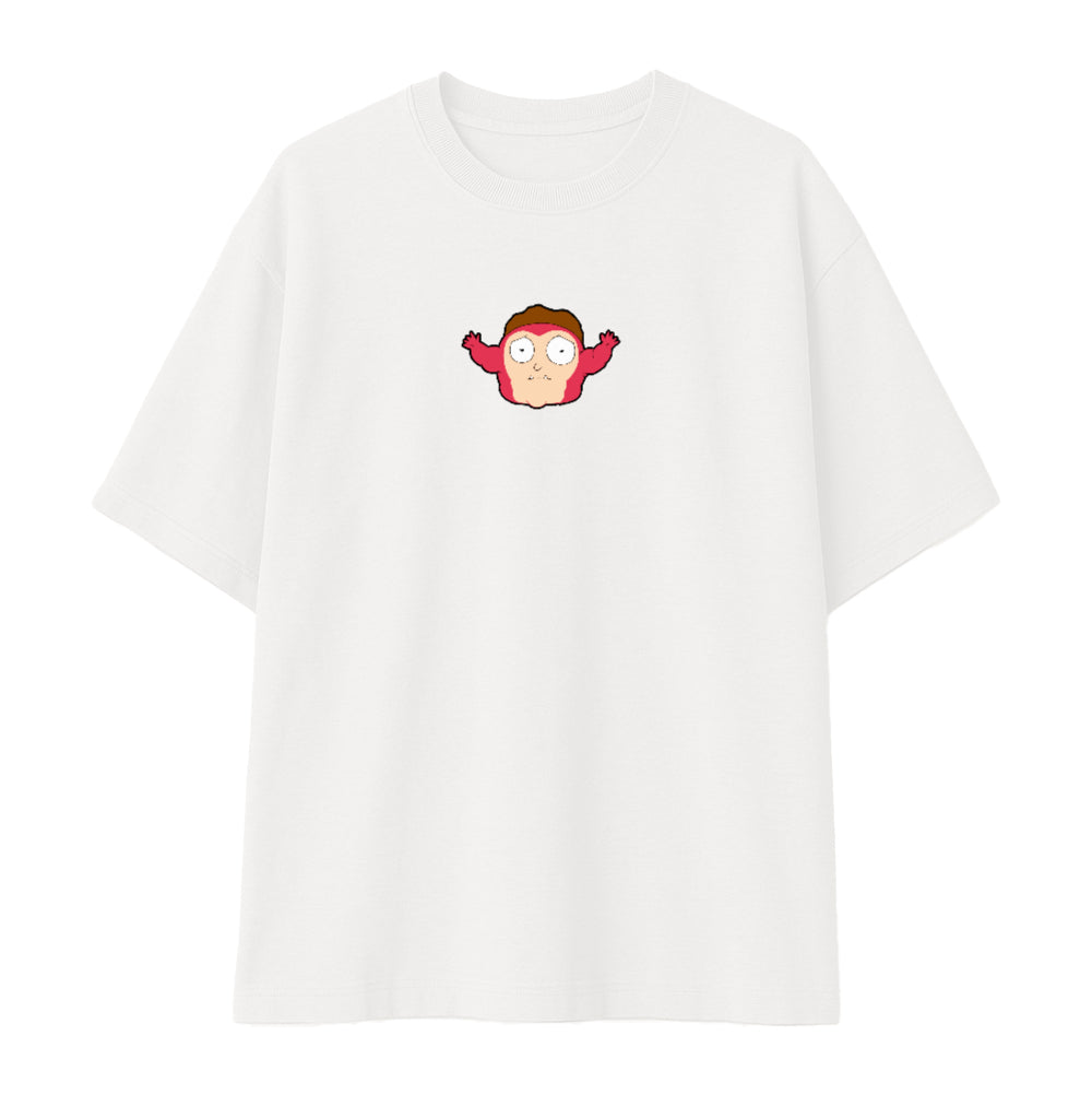 Remera oversize blanca personalizada fondo blanco