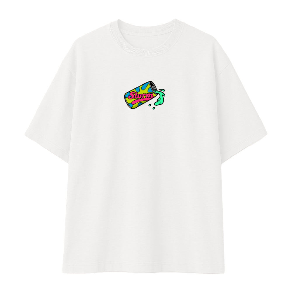 Remera oversize blanca personalizada fondo blanco