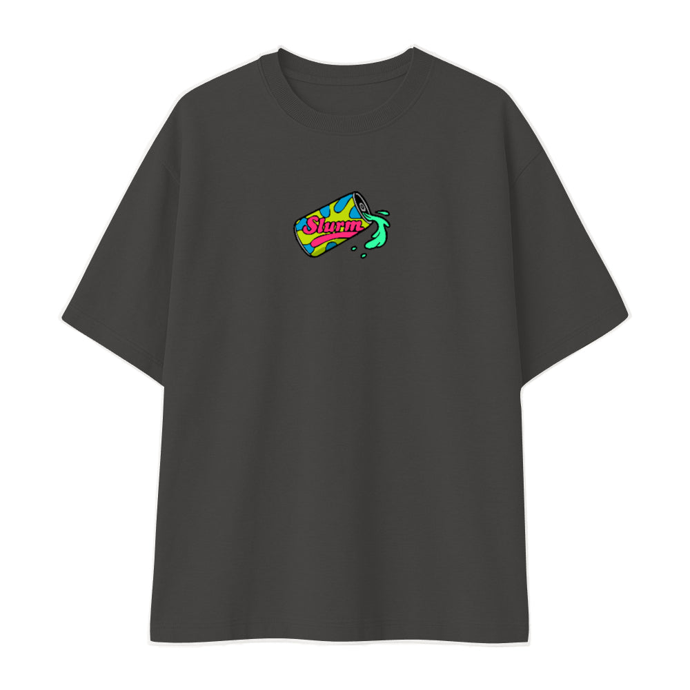 Remera oversize negra personalizada fondo blanco