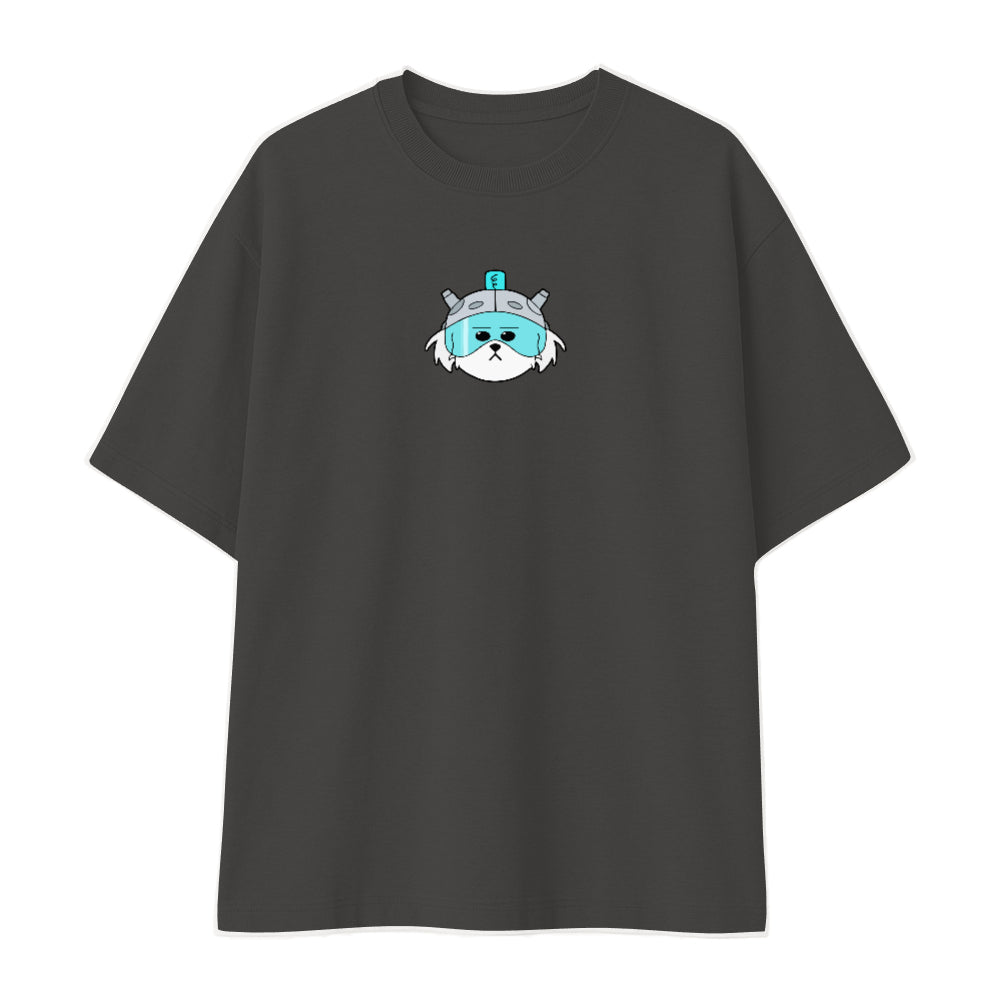 Remera oversize negra personalizada fondo blanco