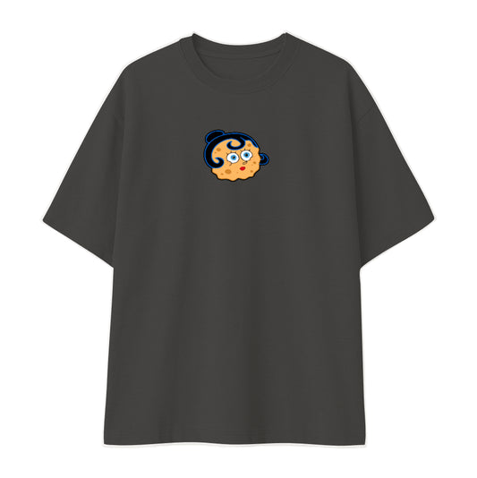 Remera oversize negra personalizada fondo blanco