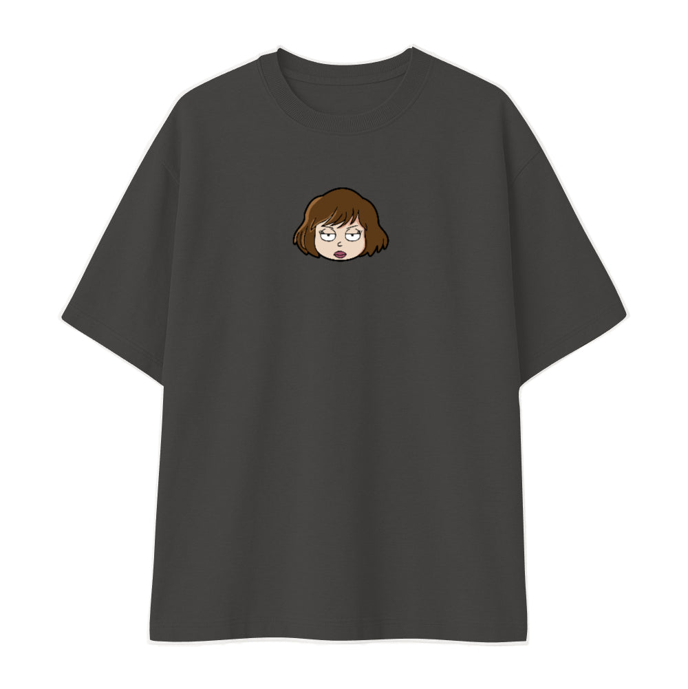 Remera oversize negra personalizada fondo blanco